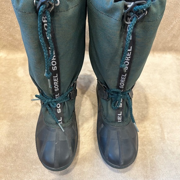 Sorel Youth Kids 4 Snowlion Lined Winter Boots Waterproof Removable Liner Green - Picture 6 of 13